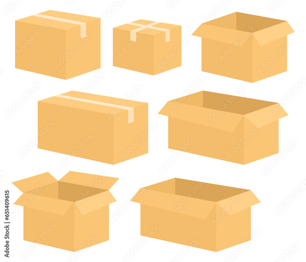 Fototapeta premium cardboard boxes set
