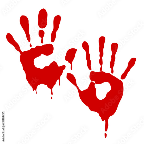 red bloody hand print