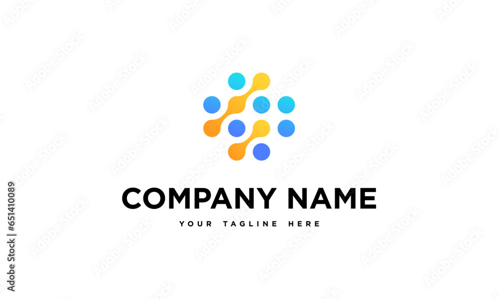 vector of technology molecule logo template vector of technology molecule logo template