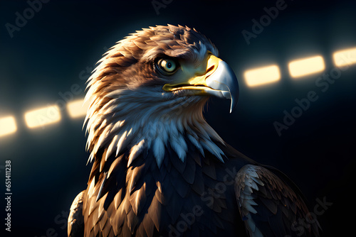 portrait of a eagle with cinematic light generated from ai