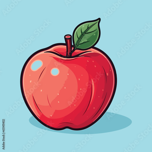 vector apple fruit cartoon icon illustration