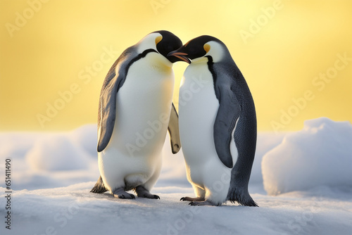 Macro Photography of a penguin couple 