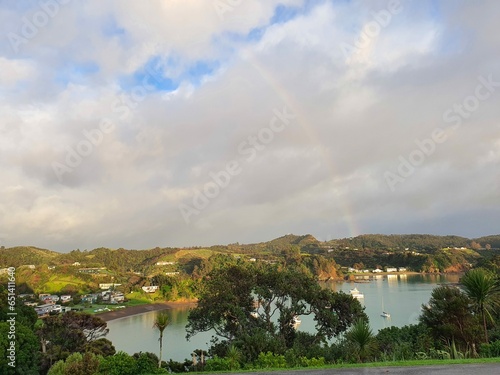 Rainbow over Tutukaka Coast, New Zealand photo