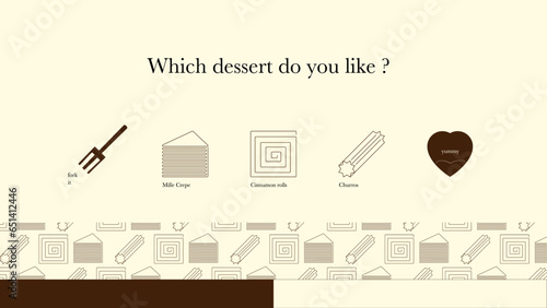 Dessert pattern&icon set