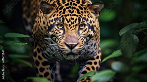 Jaguar in the forest Attractive image of a powerful hunter jaguar © somchai20162516