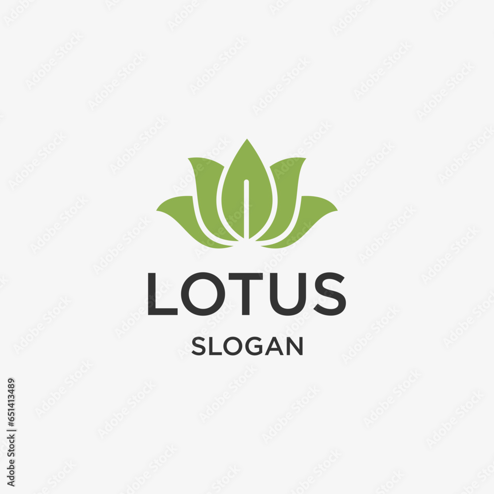 Green lotus logo template vector illustration design