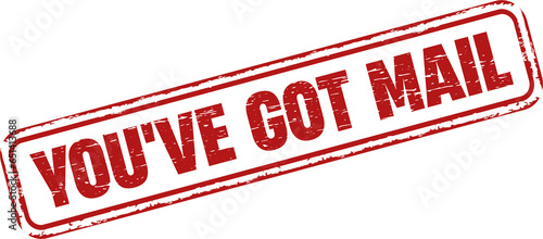 You've got mail square grunge stamp