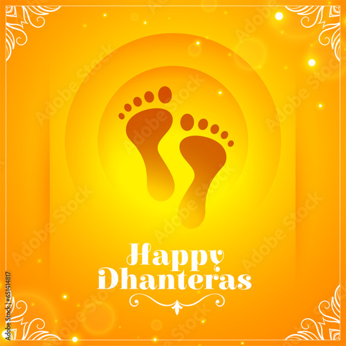 happy dhanteras occasion background for ganpati and laxmi puja