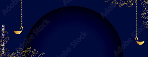 hindu religious shubh deepavali banner with image and text space