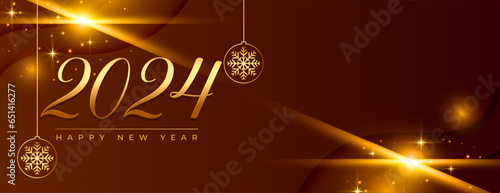 2024 new year eve wishes banner with shiny light effect