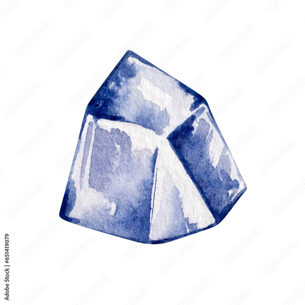 Watercolor blue crystal Watercolor blue crystal