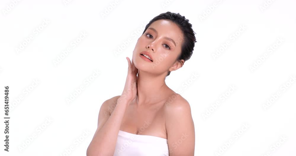 Beautiful young asian woman with clean fresh skin on white background, Face care, Facial treatment, Cosmetology, beauty and spa, Asian women portrait. Beautiful young asian woman with clean fresh skin on white background, Face care, Facial treatment, Cosmetology, beauty and spa, Asian women portrait.