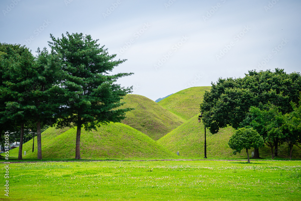 views of famous Cheonmachong park in gyeongju, south korea