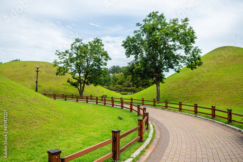 views of famous Cheonmachong park in gyeongju, south korea photo