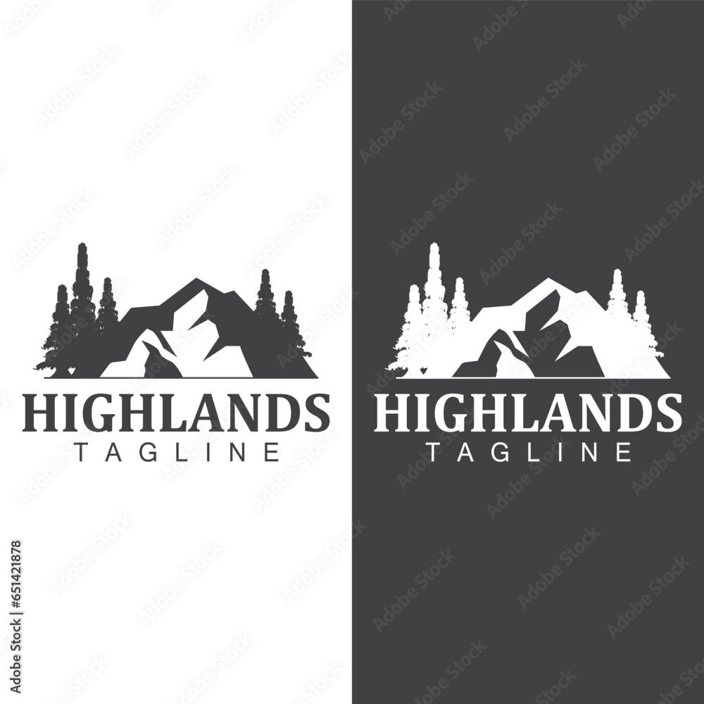 Mountain Logo Simple Illustration Silhouette Template Vector Design