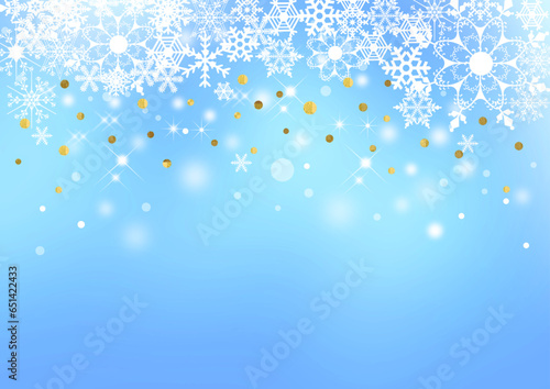 クリスマス_ブルー背景