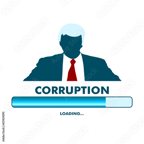 Progress or loading bar with businessman icon. The concept of the world anti-corruption day
