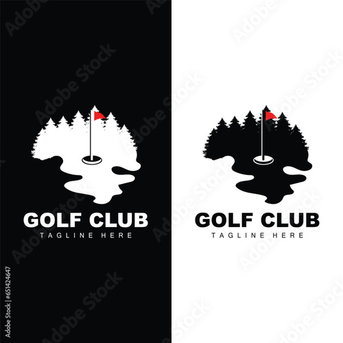 Golf Team Sport Logo Design Tournament Illustration Symbol Template