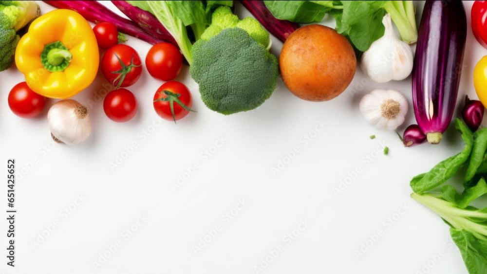 Fresh vegetables frame on kitchen table with space for text Fresh vegetables frame on kitchen table with space for text