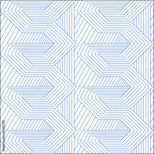 blue Abstract vector seamless pattern and swatches oriental line texture on white background wallpaper geometric diagonal fabric waves set of design elements 
