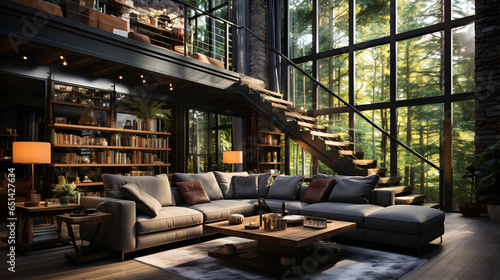  Loft interior design of modern living room © Samira