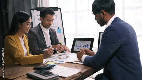 Wallpaper Mural Businessmen teamwork meeting to discuss the investment, Asian business adviser meeting to analyze and discuss the situation on the financial report in the meeting room. Torontodigital.ca