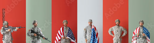 Collage with many American ...