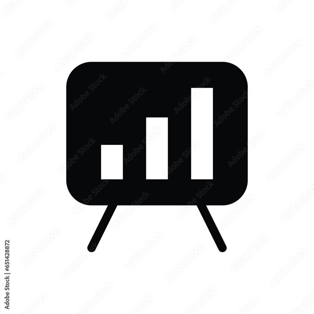 Whiteboard presentation statistics vector icon Whiteboard presentation statistics vector icon
