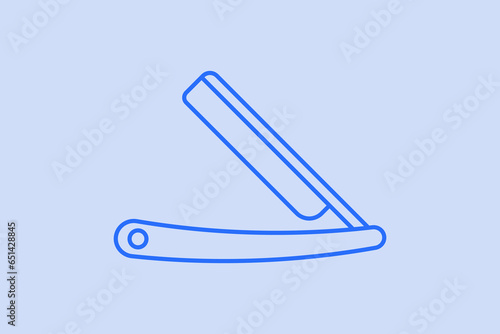 Geometric blade illustration in flat style design. Vector illustration. Duotone blue flat icon.