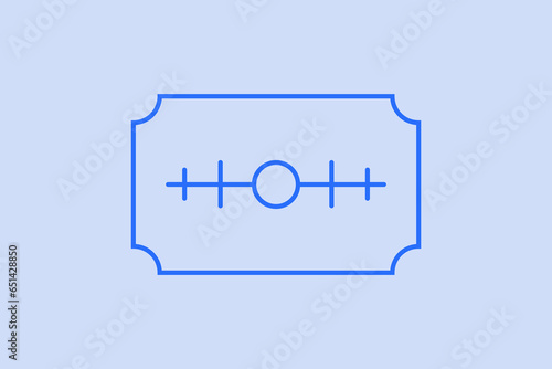 Geometric blade illustration in flat style design. Vector illustration. Duotone blue flat icon.