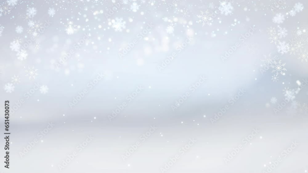 Snowflakes falling on a particles bokeh lights christmas winter seasonal background. Beautiful glittering shiny silver and shimmering dust bokeh particles abstract motion background. Snowflakes falling on a particles bokeh lights christmas winter seasonal background. Beautiful glittering shiny silver and shimmering dust bokeh particles abstract motion background.