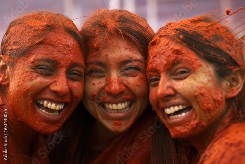 Celebration of Spanish Tradition and Culture.Spain's Famous Tomato Fight Festival ,Generative AI photo