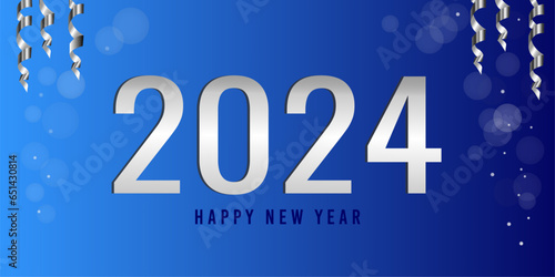 2024 Happy new year silver serpentine