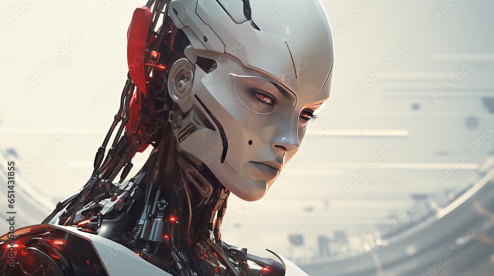 stunning futuristic robot illustration with dynamic design