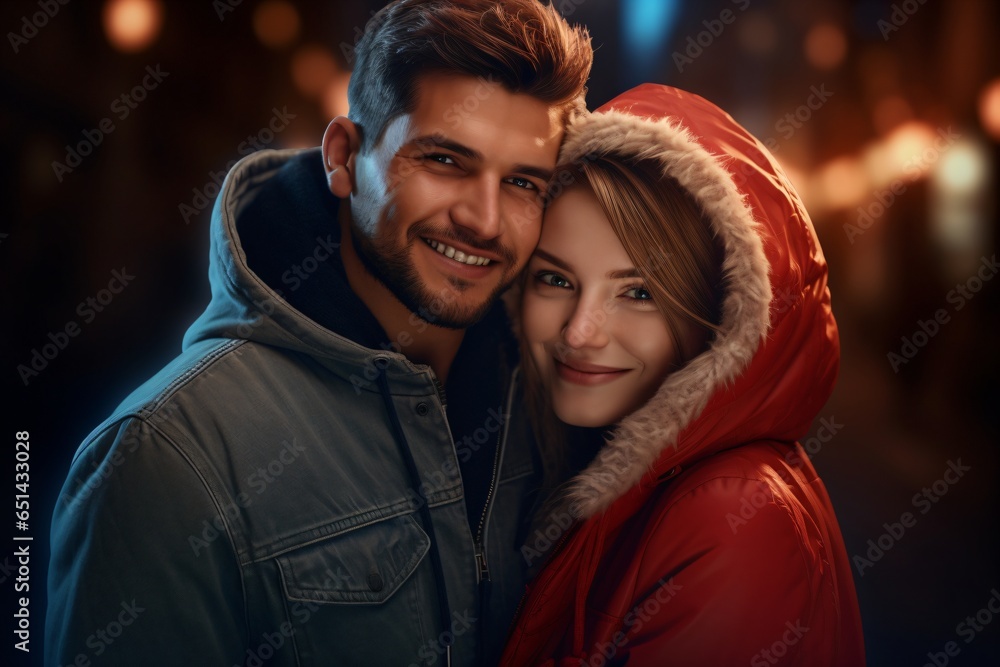 Portrait photography of a beautiful romantic couple in love