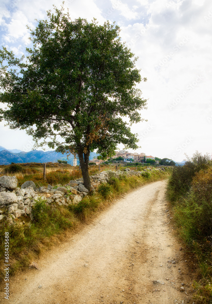 Afternoon at the Beautiful Medieval Village of Sant’Antonio on a Hilltop in the Balagne Region on Corsica Afternoon at the Beautiful Medieval Village of Sant’Antonio on a Hilltop in the Balagne Region on Corsica