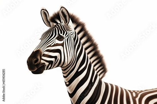 Zebra face vector illustration isolated on a plain white background