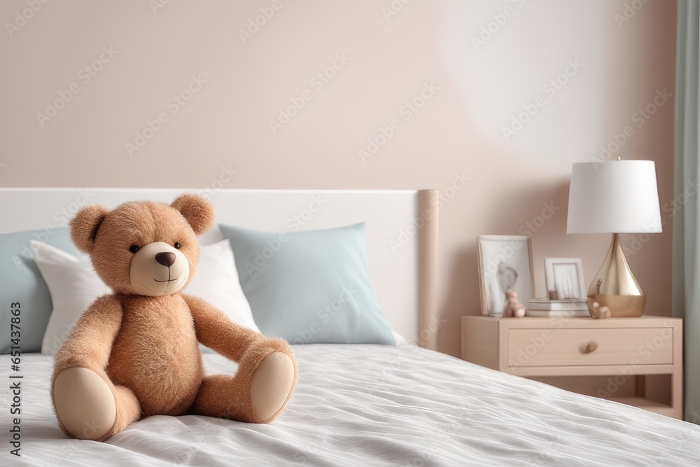 child playing with teddy bear child playing with teddy bear
