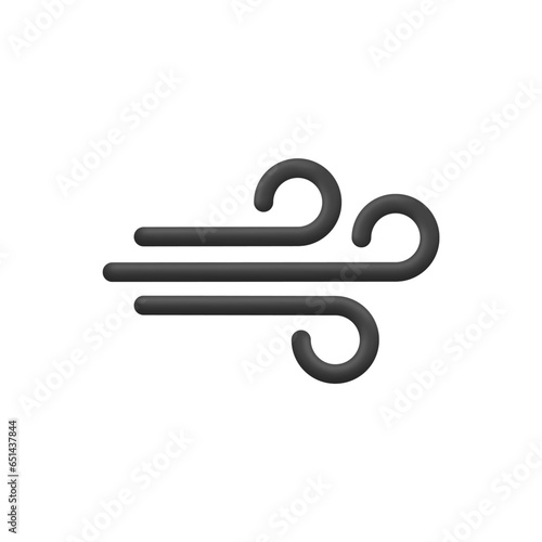 3d Realistic Wind icon vector Illustration