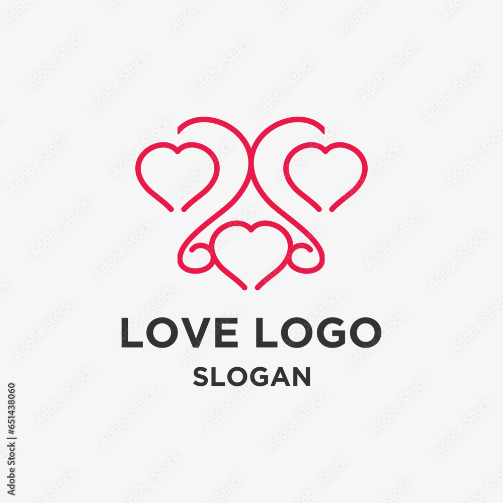 Love logo line style template vector illustration design	
