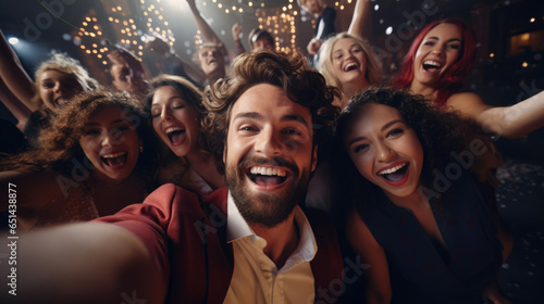 Group selfies capture the collective joy of the party