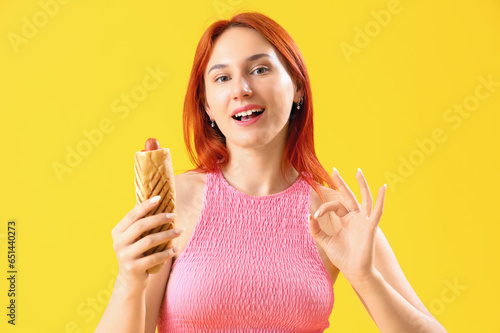 Beautiful young woman with ...