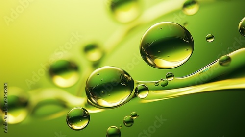 green olive oil with bubbles in the style of abstract structure