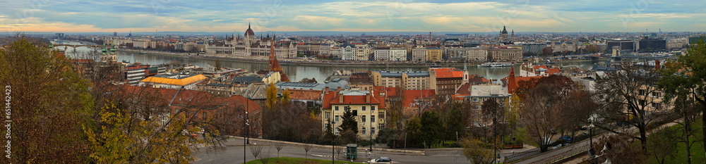 Panoramic view of Budapest from Fisherman's Bastion,Hungary,Europe
