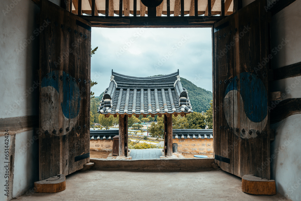 views of traditional yangdong village in gyeongju, south korea