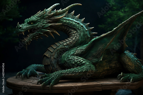 green dragon statue.  © D