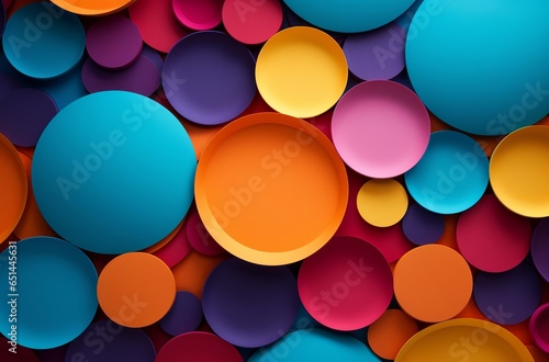 Colourful circles of paper geometric background