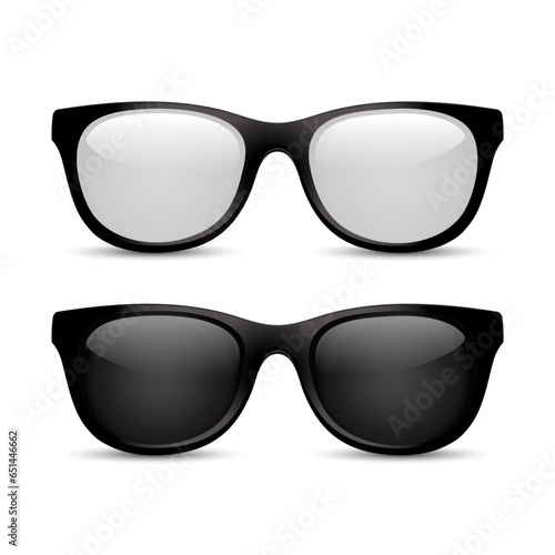 Eyeglasses Vector illustration. Realistic sunglasses. Eye glasses isolated on a white background