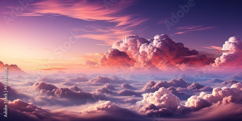 Purple sunset. Toned sky with clouds. Gradient. Colorful sky background with copy space for design