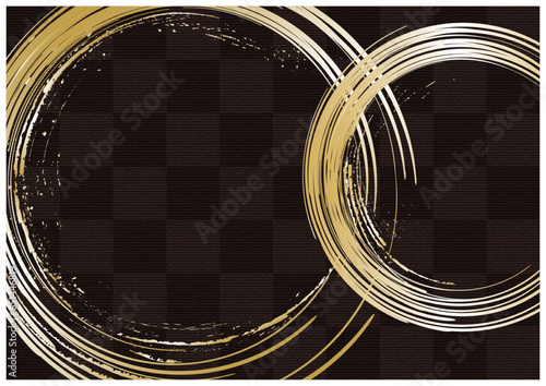 金箔筆模様黒背景